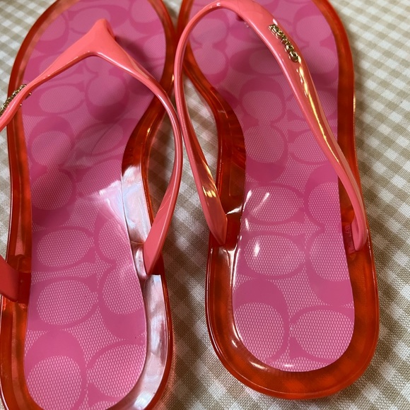 Coach Nisa Sandles Size 9 Pink Lemonade Rubber Instep & Sole - Picture 3 of 6
